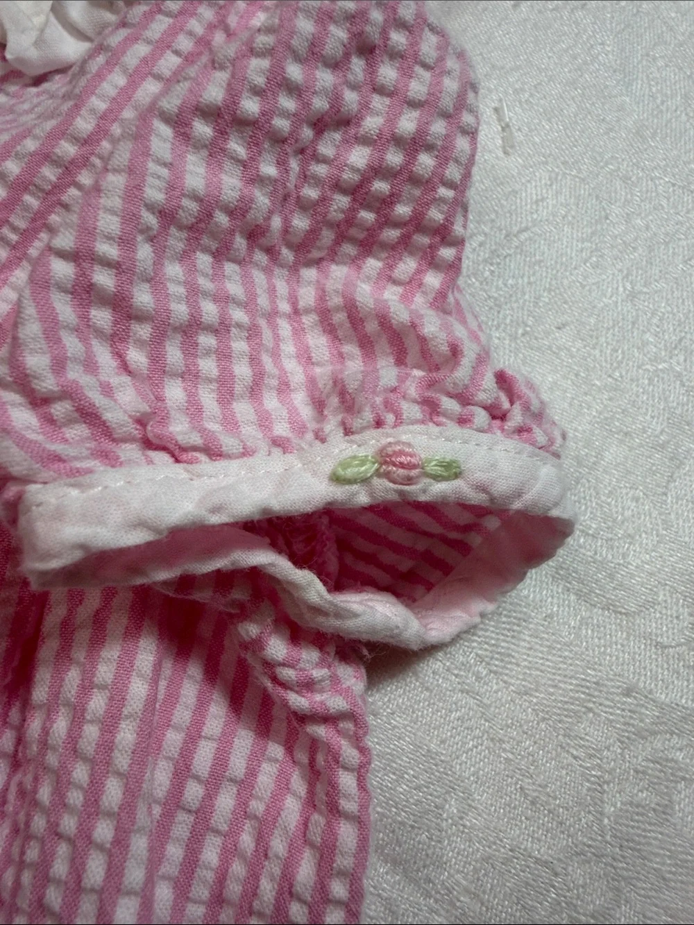Ralph Lauren Pink Striped Baby Dress with Bloomer Set